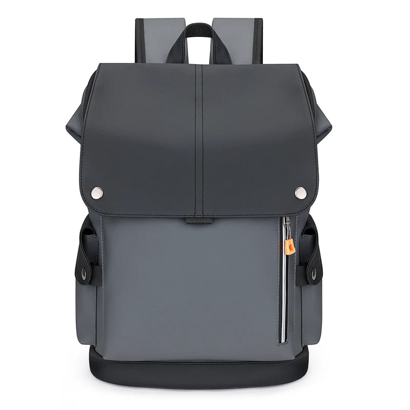 Men's Fashion PU Leather Large Capacity Travel Laptop Backpack