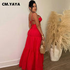 Women's Halter Crop Top and Swing Maxi Skirt Two Piece Set