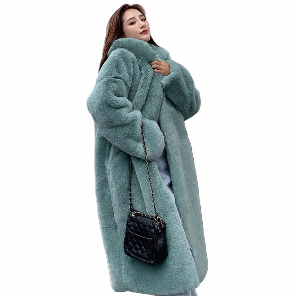 Women's Thick Warm Hooded Faux Fur Coat
