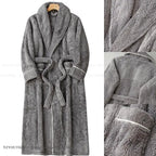 Unisex Thick Coral Fleece Warm Long Kimono Robe
