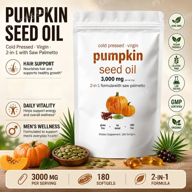 Pumpkin Seed Oil with Saw Palmetto 3000mg Softgels Dietary Supplement