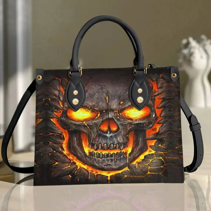 Women's Skull Pattern Faux Leather Shoulder Tote Bag
