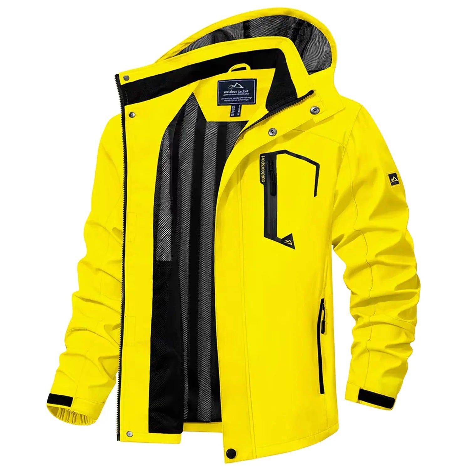 Men's Lightweight Waterproof Hooded Outdoor Hiking Rain Jacket TJ589