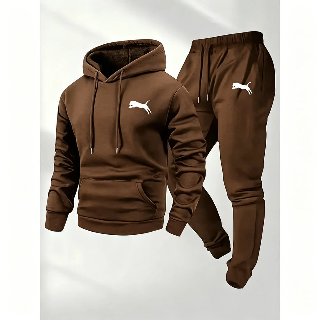 Men's Casual Hoodie and Sweatpants Two Piece Tracksuit Set