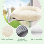 Window Cat Hammock Breathable Plush Suction Cup Foldable Pet Bed