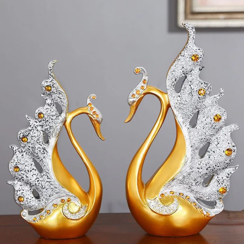 Swan Lovers Ceramic Figurines and Tabletop Wedding Ornament