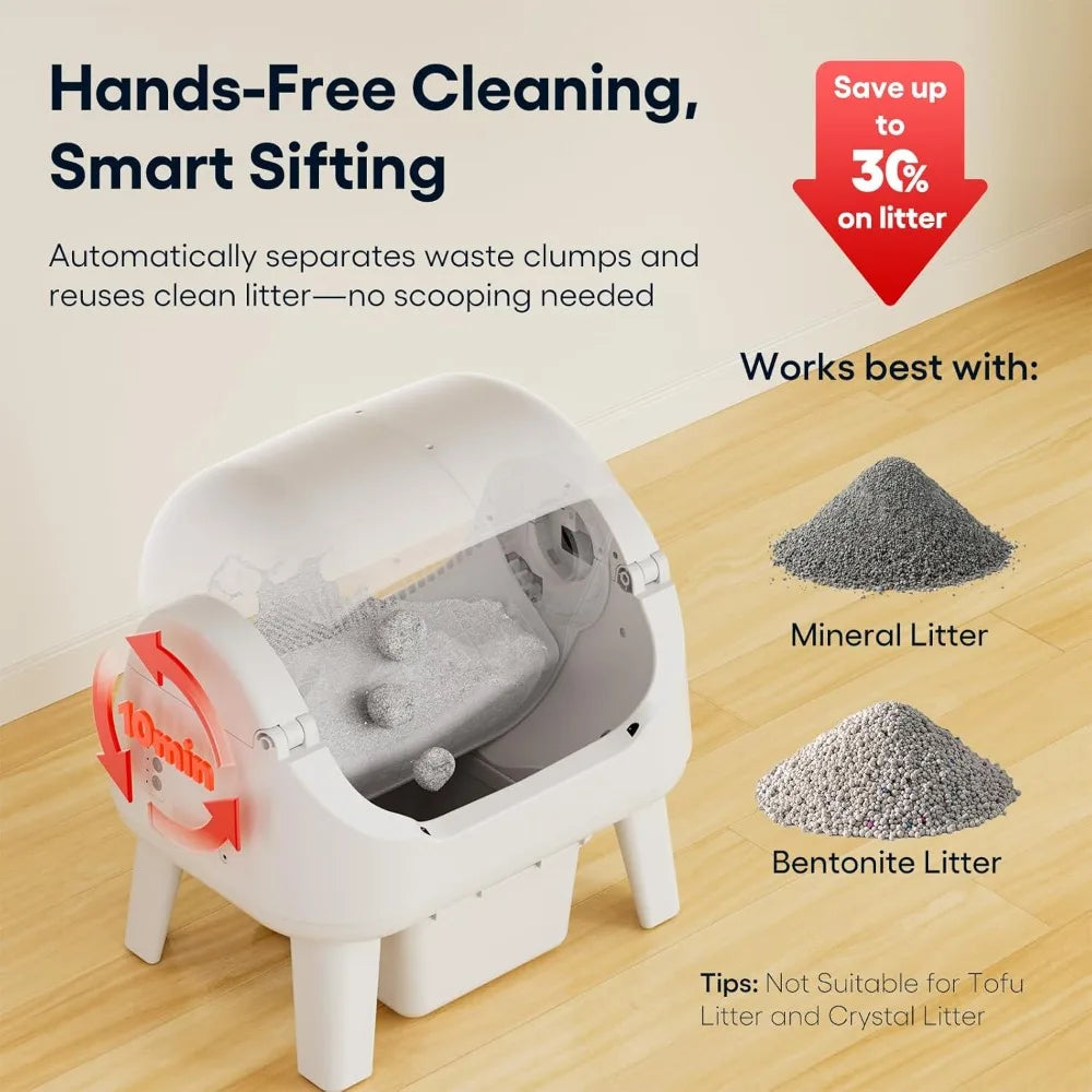 Open Top Automatic Self Cleaning Cat Litter Box