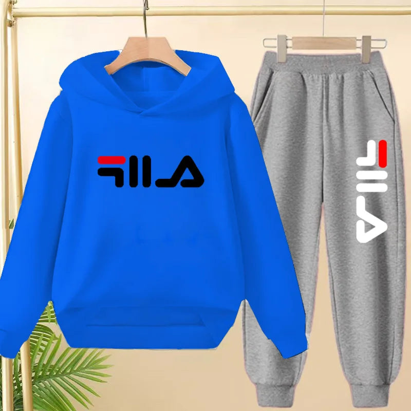 Kids' Pullover Hoodie Sweatshirt Pants Two-Piece Set