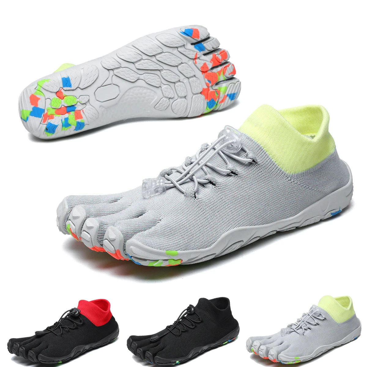 Men's Five-Finger Mesh Athletic Shoes Slip-On Wading Sneakers