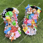 Plush Teddy Bear Snow Boots Unisex Ankle Length