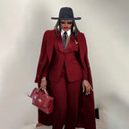 Men's Tailored Three-Piece Blazer Vest and Pants Suit