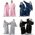 Unisex Oversized Long Flannel Blanket Hoodie Sweatshirt