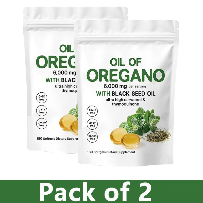 Oil of Oregano Black Seed Oil Immune Support Softgels