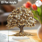8in Fortune Tree Flat Acrylic Plaque and Tabletop Ornament