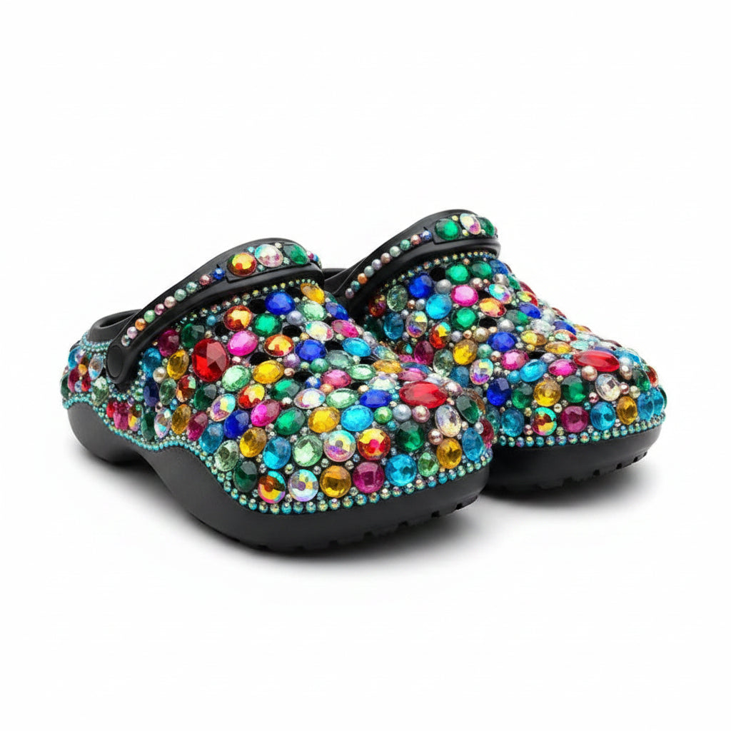Women's Rhinestone Clogs Summer Beach Sandals EVA Lightweight
