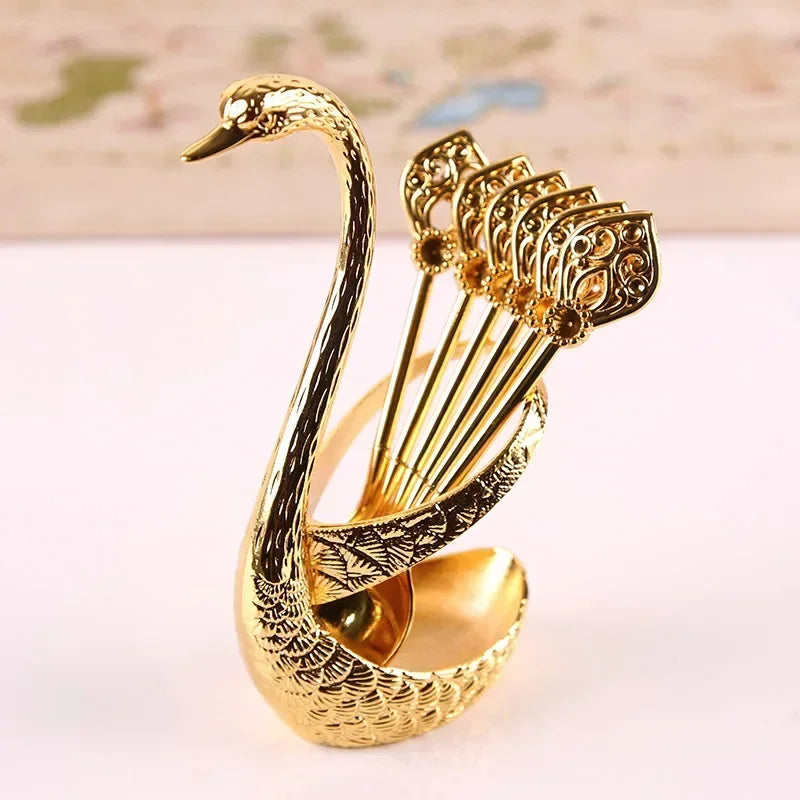 Swan Tableware Holder and Stainless Steel Utensil Stand