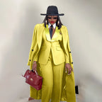 Men's Tailored Three-Piece Blazer Vest and Pants Suit