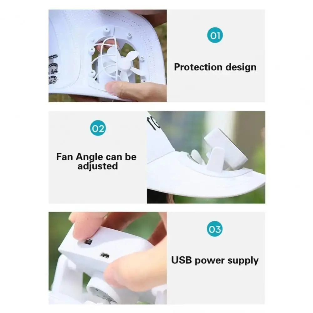 Unisex Fashion Cooling Fan Sun Protection Baseball Cap