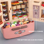 Kids' 1:12 Miniature Double Door Refrigerator Toy with Kitchen Accessories