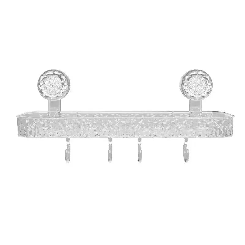 Glacier Texture Suction Wall Shelf and Bathroom Organizer