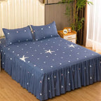 Lace Skirt Bed Sheet and Fitted Bedspread Set