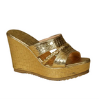 Women's Fashion Crocodile Print Platform Wedge Heel Slide Sandals