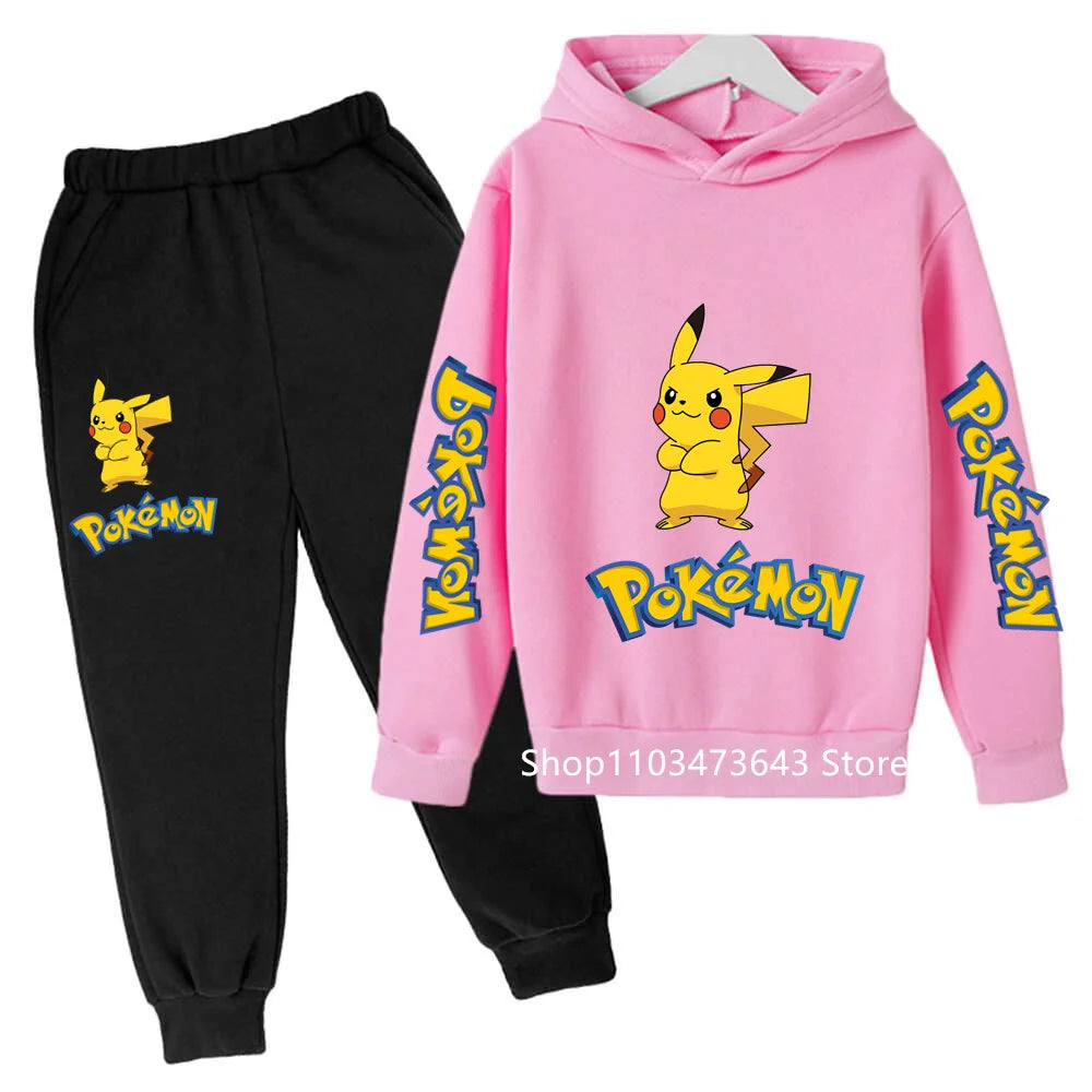 Kids' Cartoon Hoodie Sweatshirt Pants Two-Piece Set