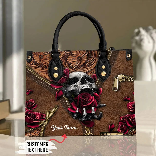 Women's Skull Pattern Faux Leather Shoulder Tote Bag