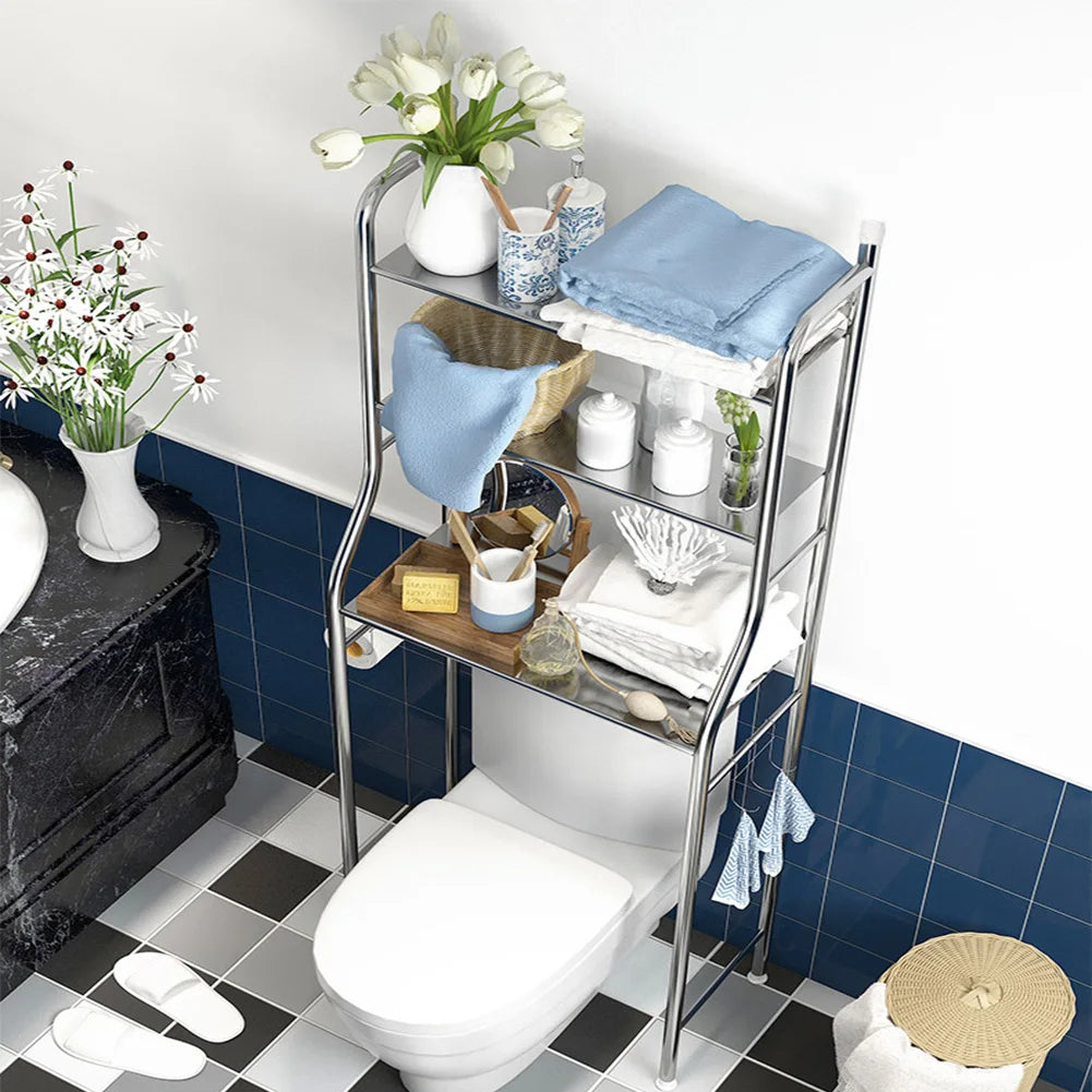 Freestanding Over The Toilet Storage Shelf with Paper Holder