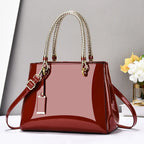Women's Glossy Patent PU Leather Shoulder Crossbody Bag