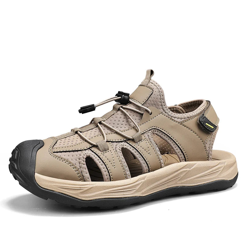 Men's Casual Closed-Toe Sandals Breathable Lightweight Outdoor Beach Shoes