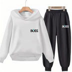 Kids' Printed Hoodie Pants Two-Piece Set