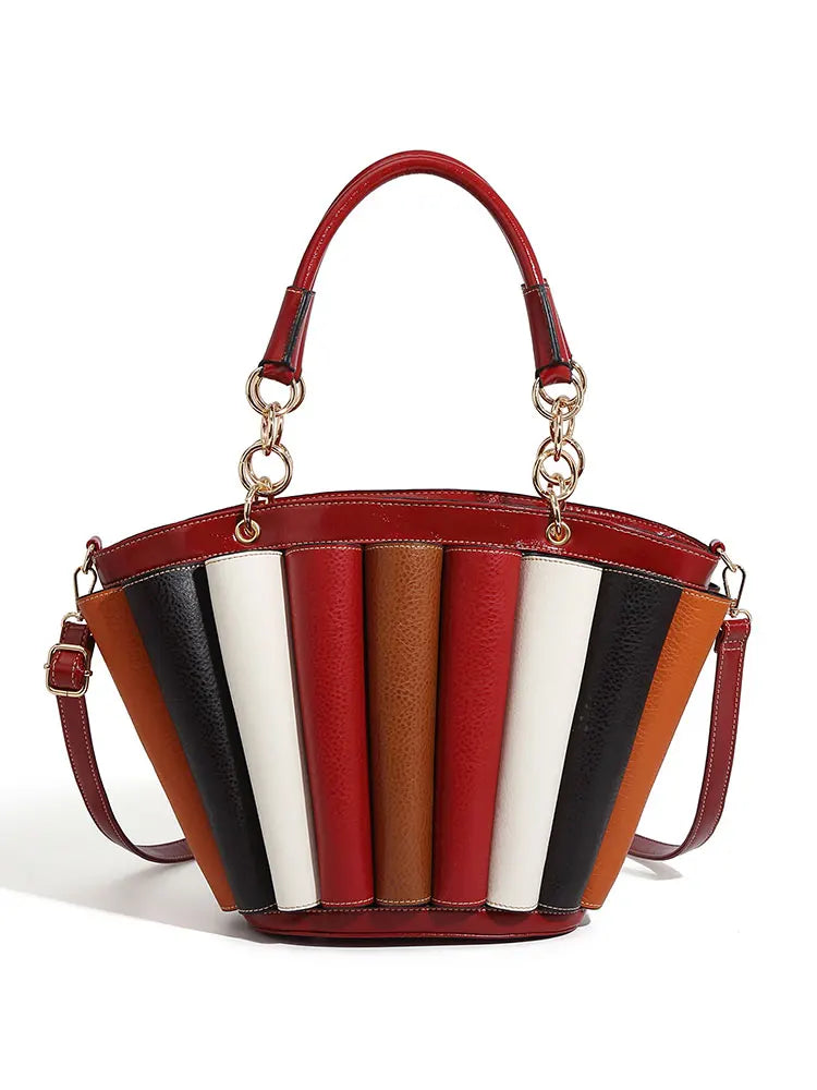 Women's Large Capacity Leather Top Handle Crossbody Bag