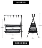 Folding Aluminum Camping Triangle Shelf with Hanging Hooks