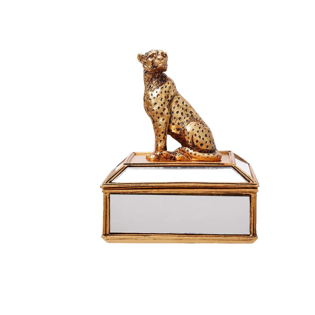 Gold Leopard Resin Jewelry Storage Box and Tabletop Ornament