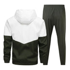 Men's Casual Hooded Jacket and Pants Tracksuit Set