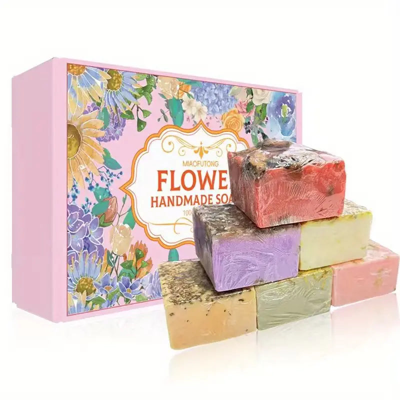 Unisex Floral Essential Oil Moisturizing Bath Soap Gift Set 21.2 oz