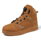 Men's Fashion Leather Breathable Anti-Slip Motorcycle Ankle Boots
