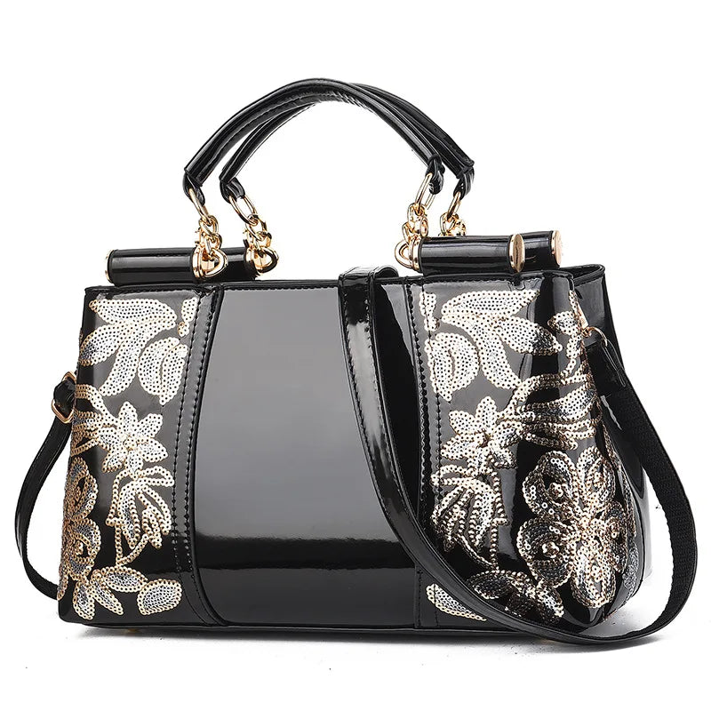 Women's Shiny Patent Leather Shoulder Messenger Bag