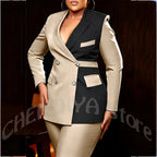 Women's Classic Tailored Blazer and Trousers Suit Set