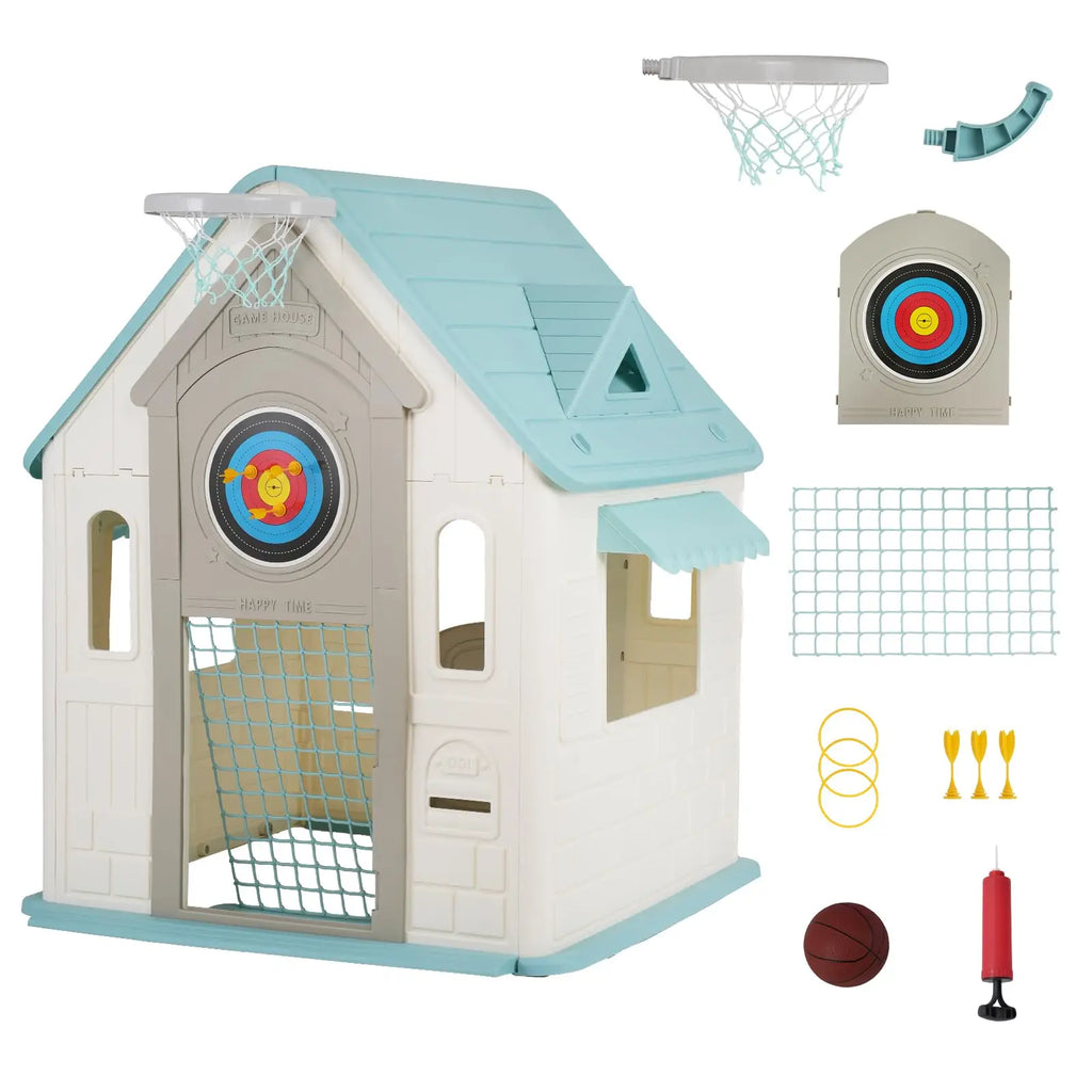 Kids 5 in 1 Sports Activity Cottage Playhouse Toy Set