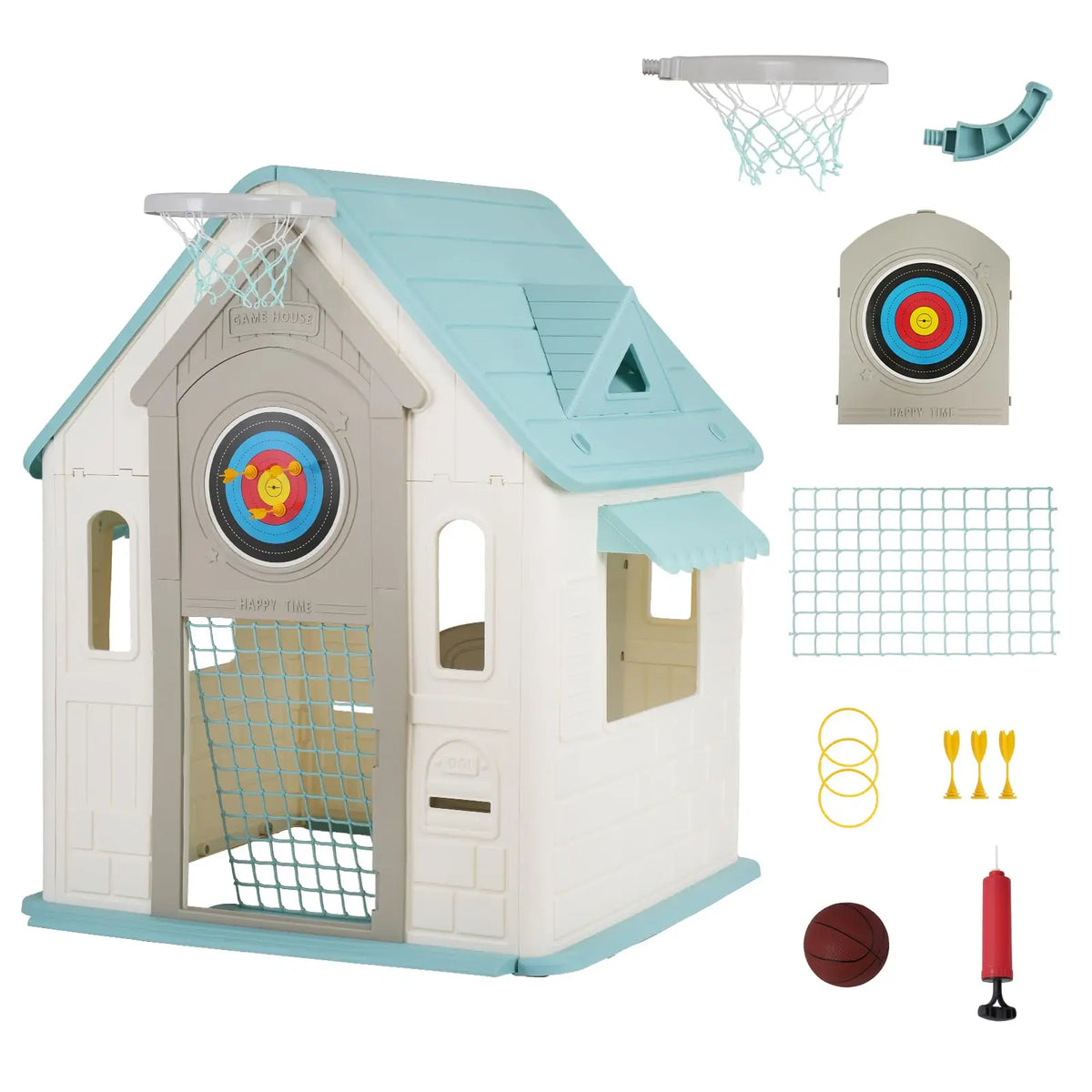 Kids 5 in 1 Sports Activity Cottage Playhouse Toy Set
