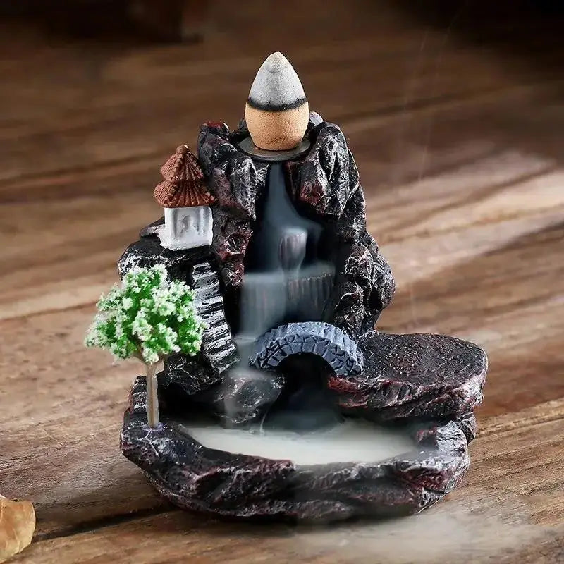 Mountain River Waterfall Backflow Incense Burner and Tabletop Ornament