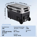 Portable Car Refrigerator and Dual Zone Freezer Cooler with Wheels