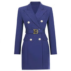 Women's Double Breasted Belted Blazer Dress