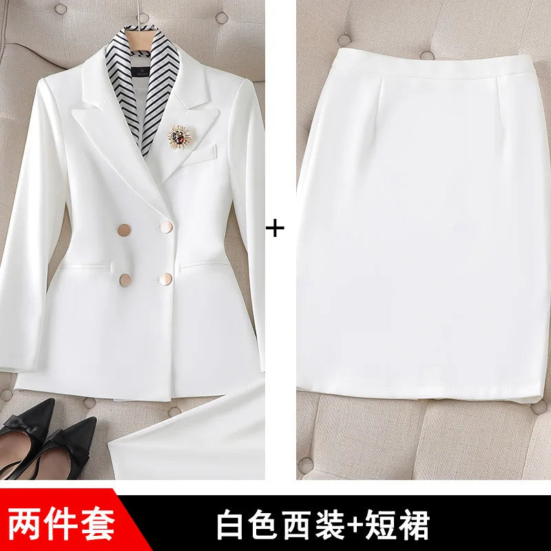 Women's Double Breasted Blazer Pants Suit