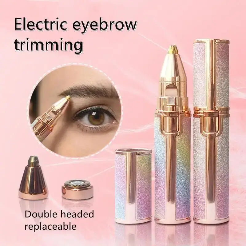 Women's 2-in-1 Electric Eyebrow Trimmer Facial Hair Epilator Shaver