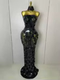 Women's Sexy Sparkly Sequin Backless Maxi Dress