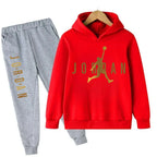 Kids' Slam Dunk Pattern Hoodie Pants Two-Piece Set