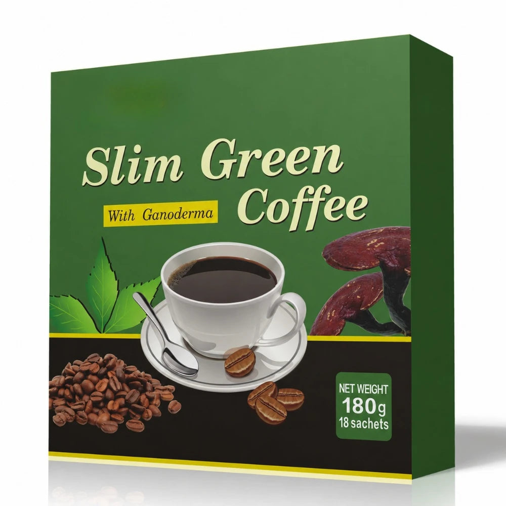 Slim Green Coffee Ganoderma Herbal Supplement 18 Sachets 6.3 oz